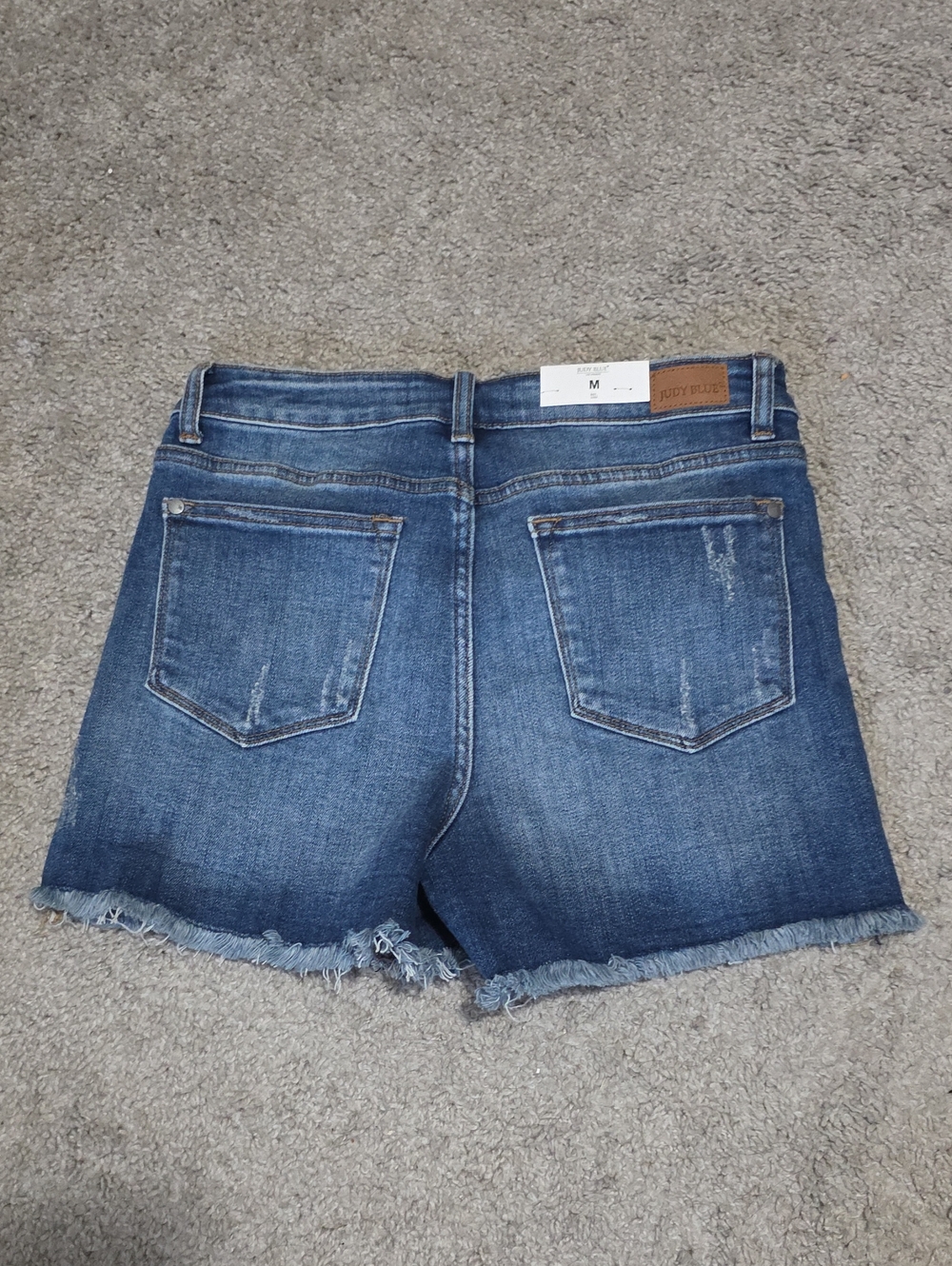 Judy Blue Daisy Patch Distressed Frayed Hem High Waist Shorts Sz Medium - Picture 11 of 12